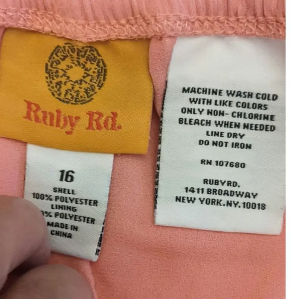 Chiffon Pink Coral Midi Skirt with Liner, Size 16 - Picture 7 of 9